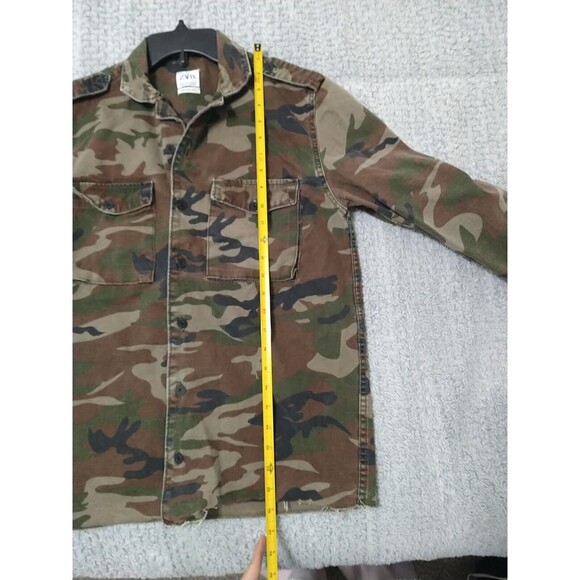 Zara Camouflage Button Up shirt/ Jacket Size Small Outdoorsy - Picture 8 of 10